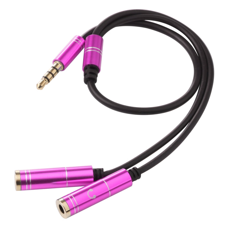 2 x 3.5mm Female to 3.5mm Male Adapter Cable(Rose Red) by buy2fix