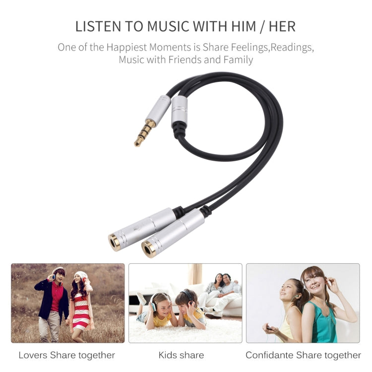 2 x 3.5mm Female to 3.5mm Male Adapter Cable(Silver) by buy2fix