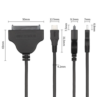 USB Type-C / USB-C to SATA 2 7+15 Easy Drive Cable, Length: 20cm by buy2fix