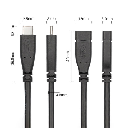 USB 3.1 Type-C / USB-C Male to Type-C / USB-C Female Gen2 Adapter Cable, Length: 20cm by buy2fix