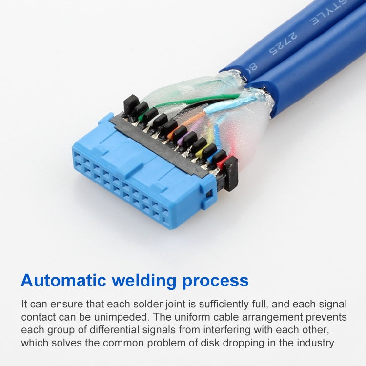 USB3.0 20P F/2AF PCI Rear Baffle Cable (Blue) by buy2fix