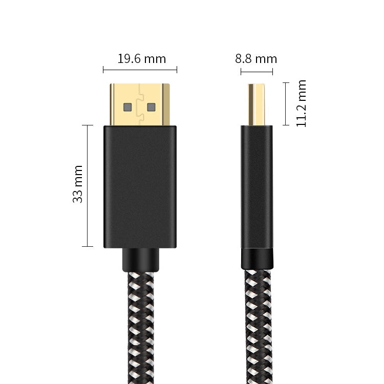 OD6.5mm DP Male to Male DisplayPort Cable, Length: 2m by buy2fix
