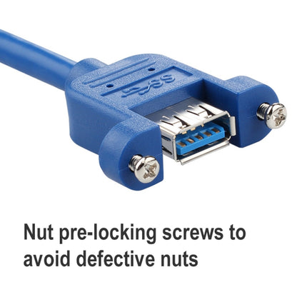 USB 3.0 Male to Female Extension Cable with Screw Nut, Cable Length: 30cm by buy2fix