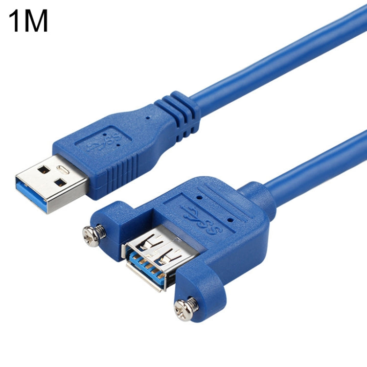 USB 3.0 Male to Female Extension Cable with Screw Nut, Cable Length: 1m by buy2fix