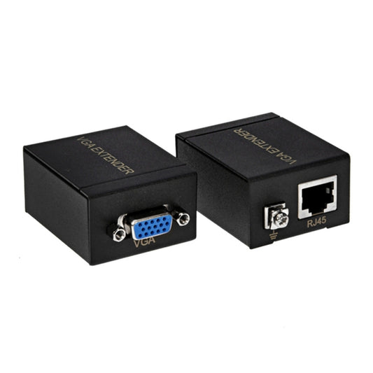 VGA Signal to RJ45 Signal Extender Transmitter + Receiver Converter Ethernet Cable, Transmission Distance: 60m by buy2fix
