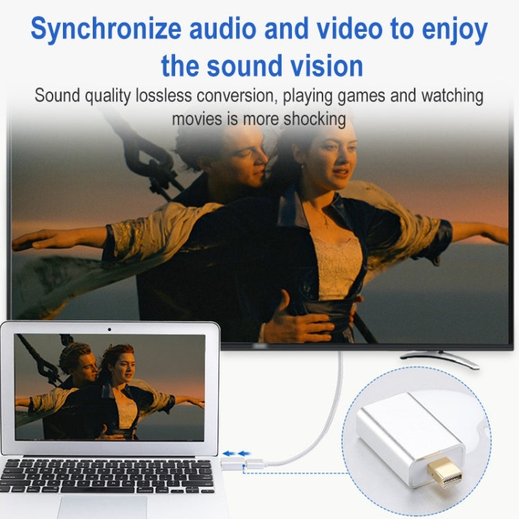 1080P Mini DisplayPort Male to HDMI Female Adapter (Silver) by buy2fix