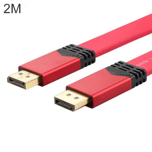 4K 60Hz DisplayPort 1.2 Male to DisplayPort 1.2 Male Aluminum Shell Flat Adapter Cable, Cable Length: 2m (Red) by buy2fix