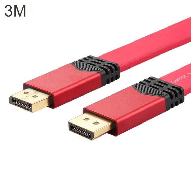 4K 60Hz DisplayPort 1.2 Male to DisplayPort 1.2 Male Aluminum Shell Flat Adapter Cable, Cable Length: 3m (Red) by buy2fix