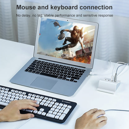 H-506 4 in 1 Micro USB / USB to 4 USB 2.0 Interface OTG Docking Station HUB with Stand Function by buy2fix