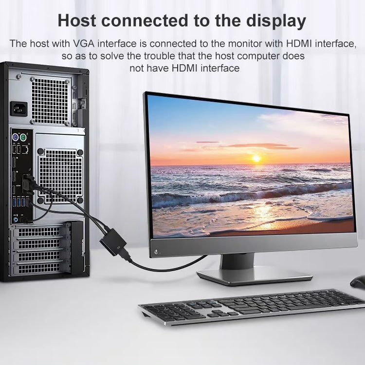 HDCO-VGAM2 1080P VGA Male to HDMI Female Converter with 3.5mm Audio Cable - Converter by buy2fix | Online Shopping UK | buy2fix