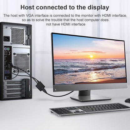 HDCO-VGAM2 1080P VGA Male to HDMI Female Converter with 3.5mm Audio Cable - Converter by buy2fix | Online Shopping UK | buy2fix