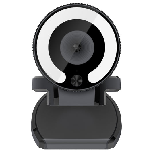 Landshine 90 Degree Wide-angle 2K USB Autofocus Computer Live Beauty HD Camera with Ring Light by buy2fix