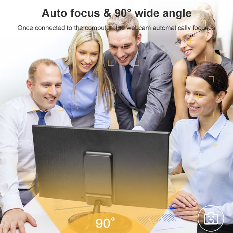 Landshine 90 Degree Wide-angle 2K USB Autofocus Computer Live Beauty HD Camera with Ring Light by buy2fix