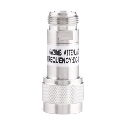 5W 20dBi N Female to N Male DC-13GHz Frequency Gain Attenuator(Silver) by buy2fix