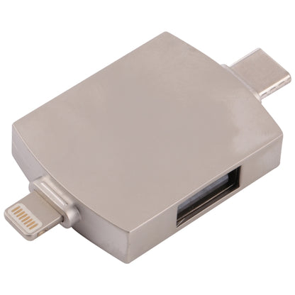 4 in 1 8 Pin + USB-C / Type-C Male to USB 3.0 + USB Female OTG Card Reader - Card Reader by buy2fix | Online Shopping UK | buy2fix