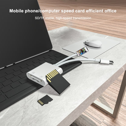 NK-101Y ST Pro 8 Pin + USB-C / Type-C to SD / TF Card Camera Adapter by buy2fix