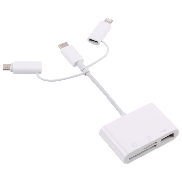 NK 103T 8 Pin + USB-C / Type-C + Micro USB to USB + SD / TF Card Camera Adapter - Converter & Adapter by buy2fix | Online Shopping UK | buy2fix