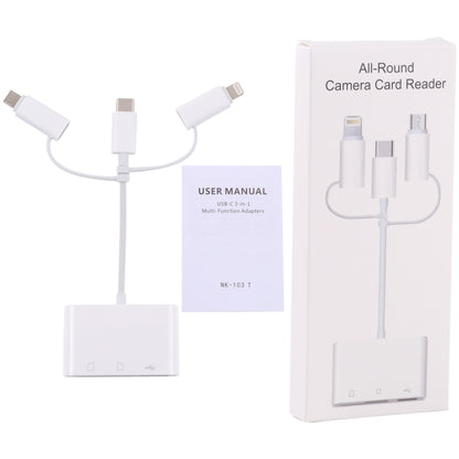 NK 103T 8 Pin + USB-C / Type-C + Micro USB to USB + SD / TF Card Camera Adapter - Converter & Adapter by buy2fix | Online Shopping UK | buy2fix