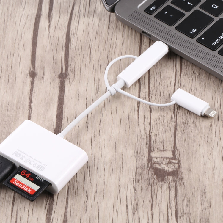 NK 103T 8 Pin + USB-C / Type-C + Micro USB to USB + SD / TF Card Camera Adapter - Converter & Adapter by buy2fix | Online Shopping UK | buy2fix