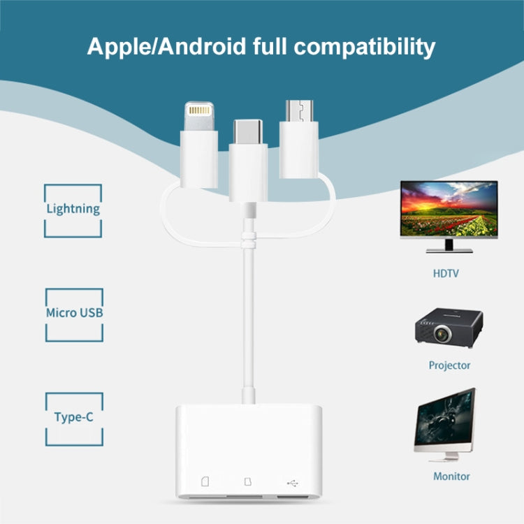 NK 103T 8 Pin + USB-C / Type-C + Micro USB to USB + SD / TF Card Camera Adapter - Converter & Adapter by buy2fix | Online Shopping UK | buy2fix