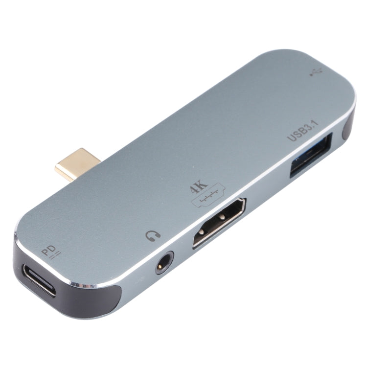 5 in 1 USB-C / Type-C Male to PD USB-C / Type-C Charging + 3.5mm AUX + 4K HDMI + USB 3.1 + USB Female Adapter by buy2fix
