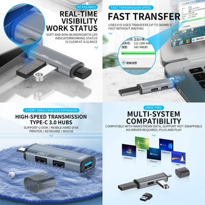 3 Ports USB 2.0 x 2 + USB 3.0 to USB 3.0 HUB Adapter - USB 3.0 by buy2fix | Online Shopping UK | buy2fix