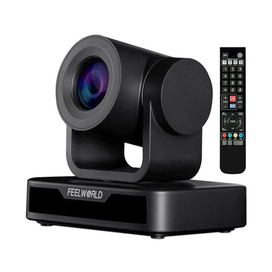 FEELWORLD USB10X 10X Optical Zoom 1080P USB PTZ Video Conference Camera, EU and US Plug(Black)