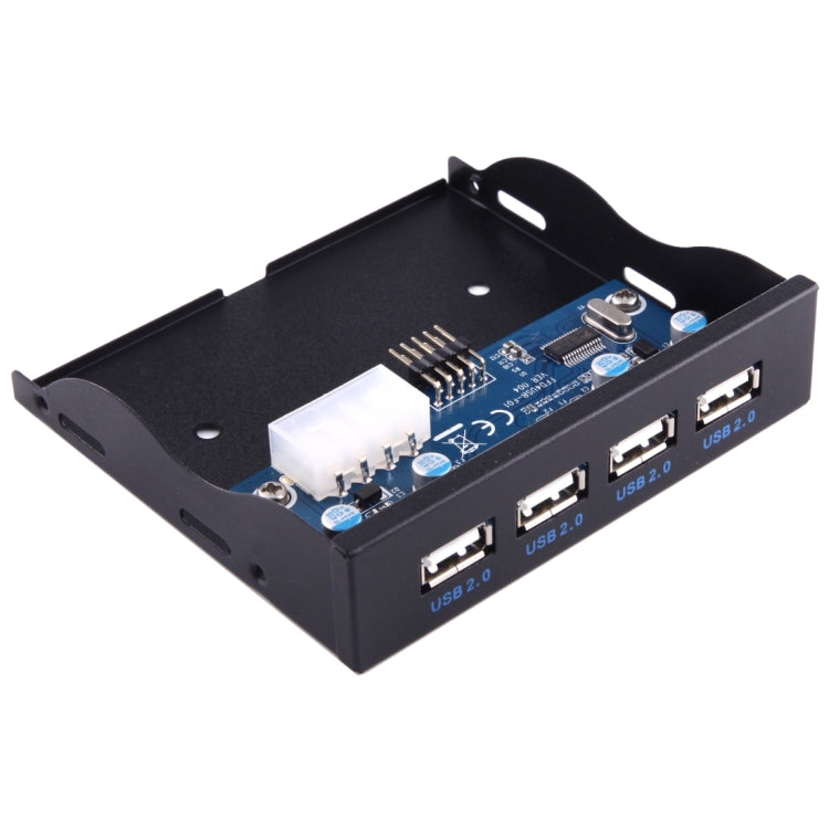 3.5 inch Floppy Expansion Bay Front Panel 4 Ports USB 2.0 HUB  Adapter Connector(Black) - USB 2.0 HUB by buy2fix | Online Shopping UK | buy2fix
