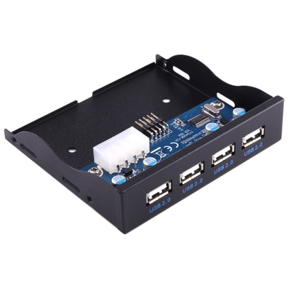 3.5 inch Floppy Expansion Bay Front Panel 4 Ports USB 2.0 HUB  Adapter Connector(Black) - USB 2.0 HUB by buy2fix | Online Shopping UK | buy2fix