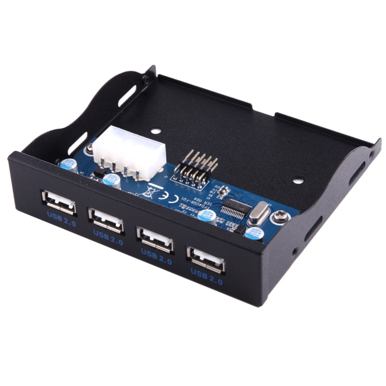 3.5 inch Floppy Expansion Bay Front Panel 4 Ports USB 2.0 HUB  Adapter Connector(Black) - USB 2.0 HUB by buy2fix | Online Shopping UK | buy2fix