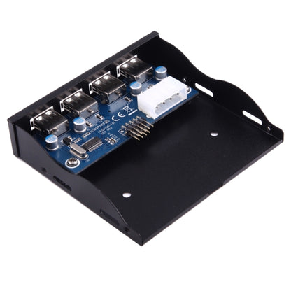 3.5 inch Floppy Expansion Bay Front Panel 4 Ports USB 2.0 HUB  Adapter Connector(Black) - USB 2.0 HUB by buy2fix | Online Shopping UK | buy2fix