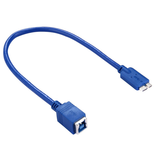 30cm USB 3.0 B Female to Micro B Male Connector Adapter Cable for Printer / Hard Disk(Blue) by buy2fix