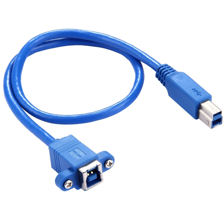 50cm USB 3.0 B Female to B Male Connector Adapter Data Cable for Printer / Scanner(Blue) by buy2fix