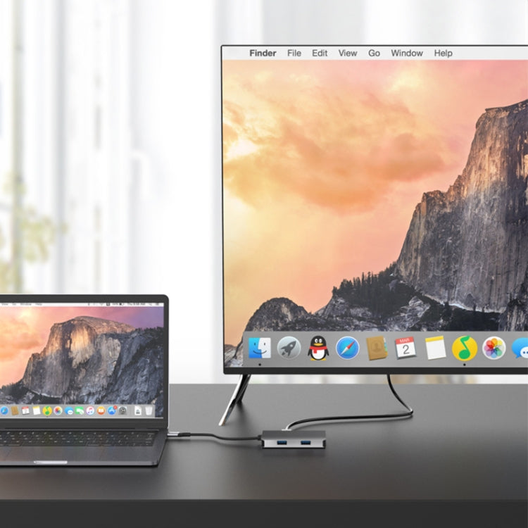 NK-3049HD 6 in 1 USB Male to MS / TF Card Slot + USB 3.0 + 3 USB 2.0 Female Adapter by buy2fix