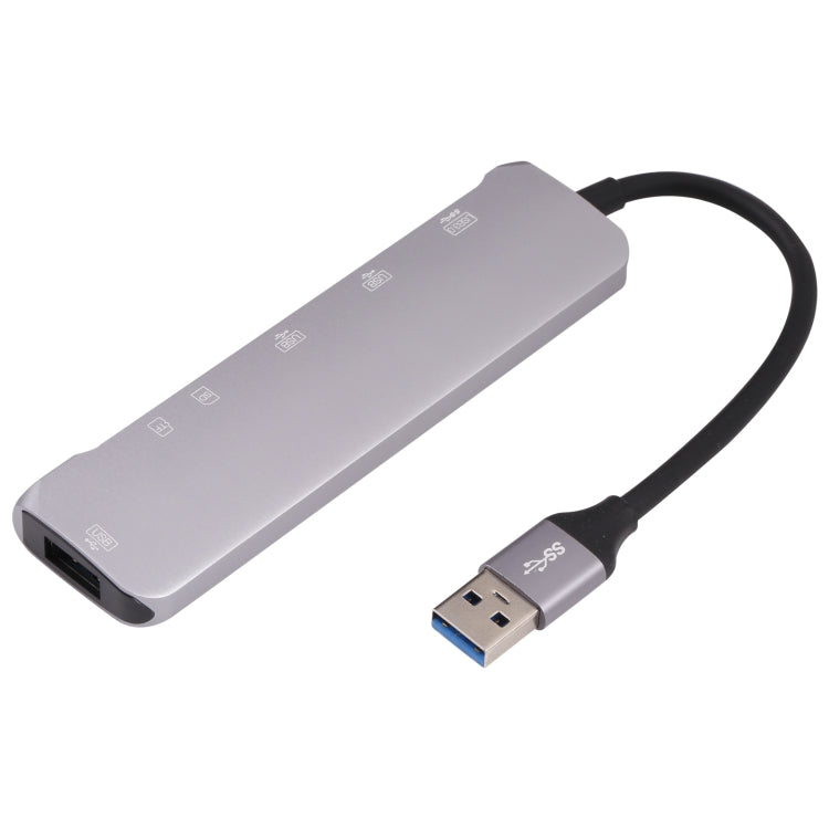 NK-3043HD 6 in 1 USB Male to TF / SD Card Slot + USB 3.0 + 3 USB 2.0 Female Adapter by buy2fix