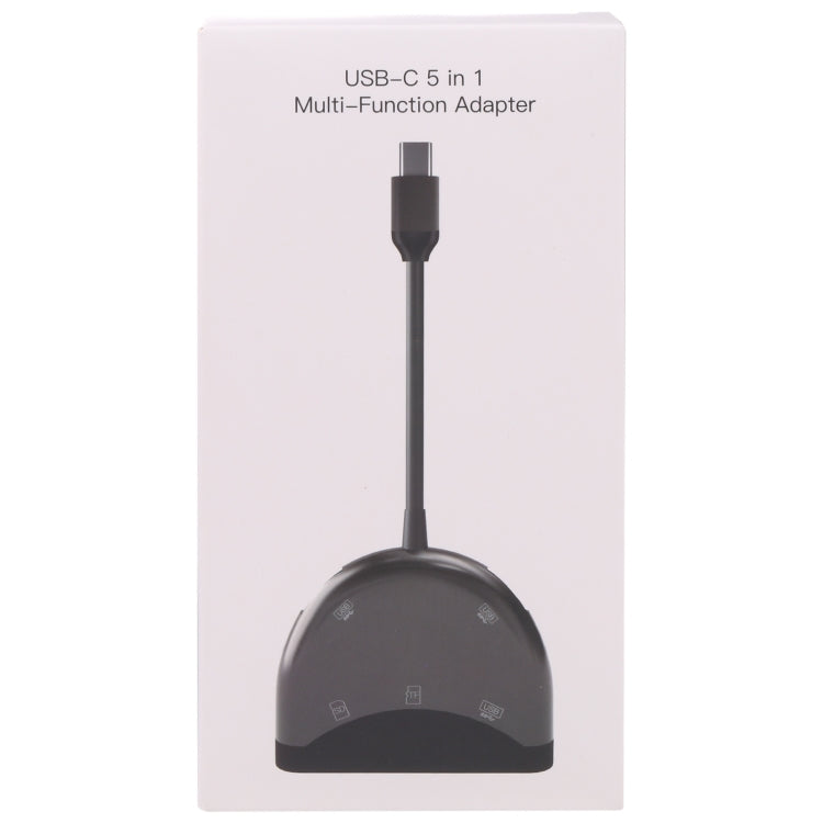 NK-3039 5 in 1 USB-C / Type-C Male to TF / SD Card Slot + 3 USB Female Adapter by buy2fix