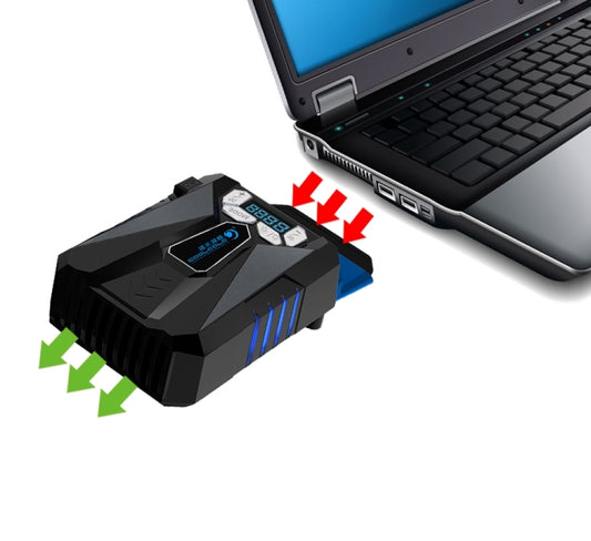Ice Troll 5 COOLCOLD Portable Laptop Cooling Fan Air Cooler Speed Adjustable High Performance Notebook Fan Cooler Controller(Black) - Cooling Pads by COOLCOLD | Online Shopping UK | buy2fix