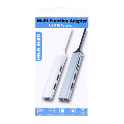 5 in 1 USB-C / Type-C 3.1 to SD / TF Card Slot + 3 USB 3.0 Ports Multifunctional Docking Station HUB (Grey) by buy2fix