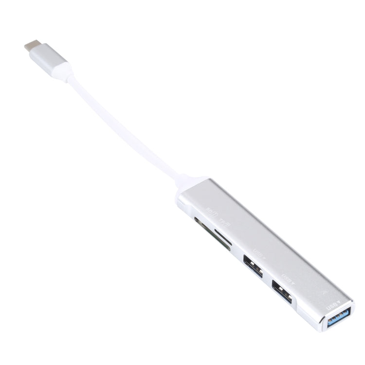 5 in 1 USB-C / Type-C 3.1 to SD / TF Card Slot + 3 USB 3.0 Ports Multifunctional Docking Station HUB (White) by buy2fix