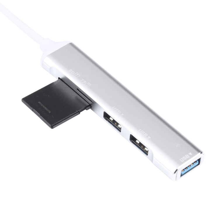 5 in 1 USB-C / Type-C 3.1 to SD / TF Card Slot + 3 USB 3.0 Ports Multifunctional Docking Station HUB (White) by buy2fix