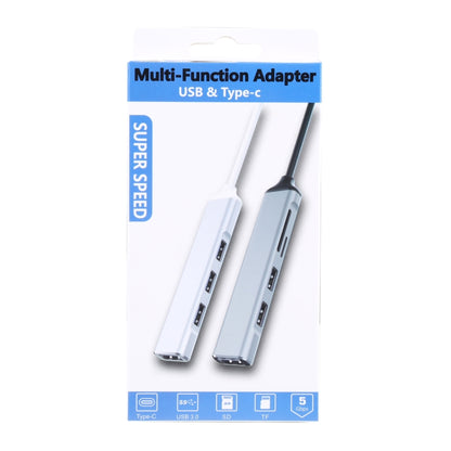 5 in 1 USB-C / Type-C 3.1 to SD / TF Card Slot + 3 USB 3.0 Ports Multifunctional Docking Station HUB (White) by buy2fix