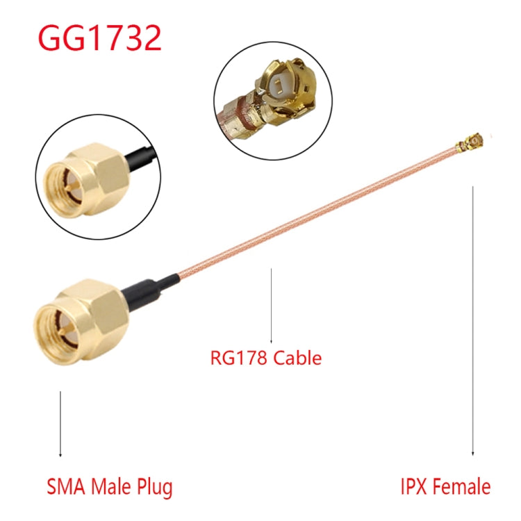 IPX Female to GG1732 SMA Male RG178 Adapter Cable, Length: 15cm by buy2fix