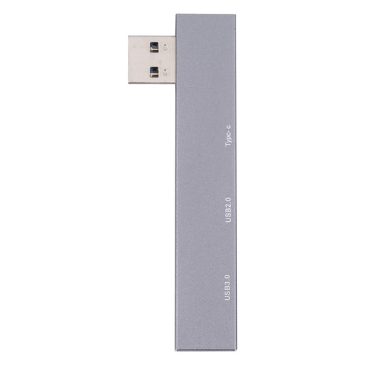 889C USB Male to USB 2.0+USB 3.0+USB-C/Type-C Female Adapter(Gray) by buy2fix