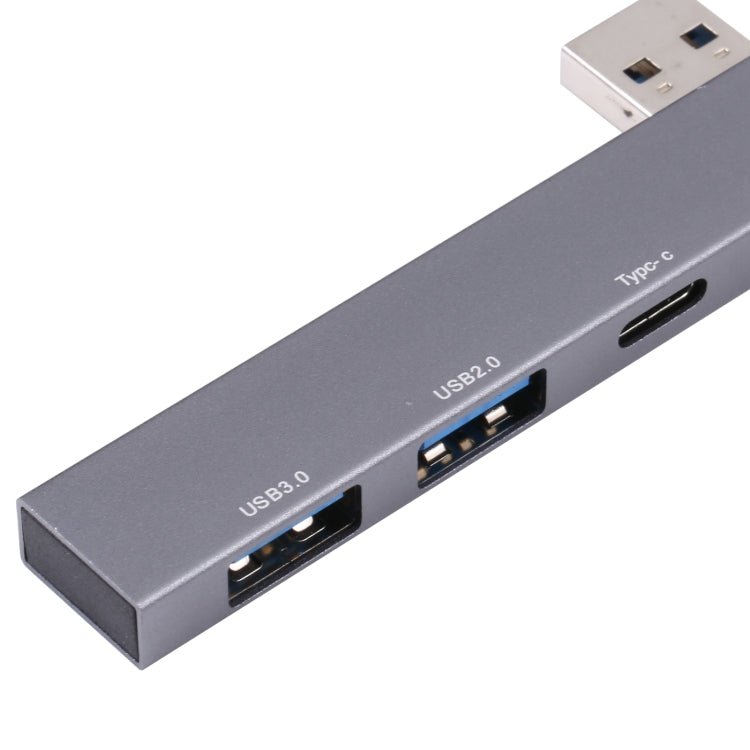 889C USB Male to USB 2.0+USB 3.0+USB-C/Type-C Female Adapter(Gray) by buy2fix