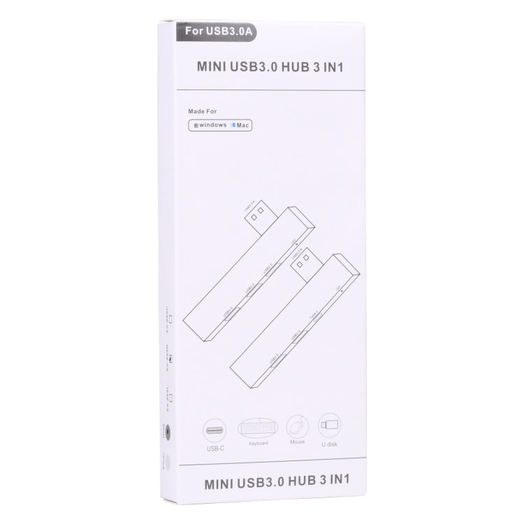 889R USB Male to Dual USB 2.0+USB 3.0 Female Adapter(Silver) by buy2fix