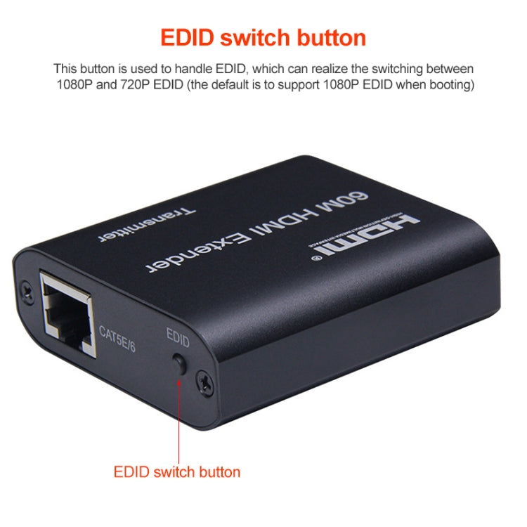 BOWU BW-HE60U 60m HDMI to RJ45 Network Extender - Amplifier by buy2fix | Online Shopping UK | buy2fix