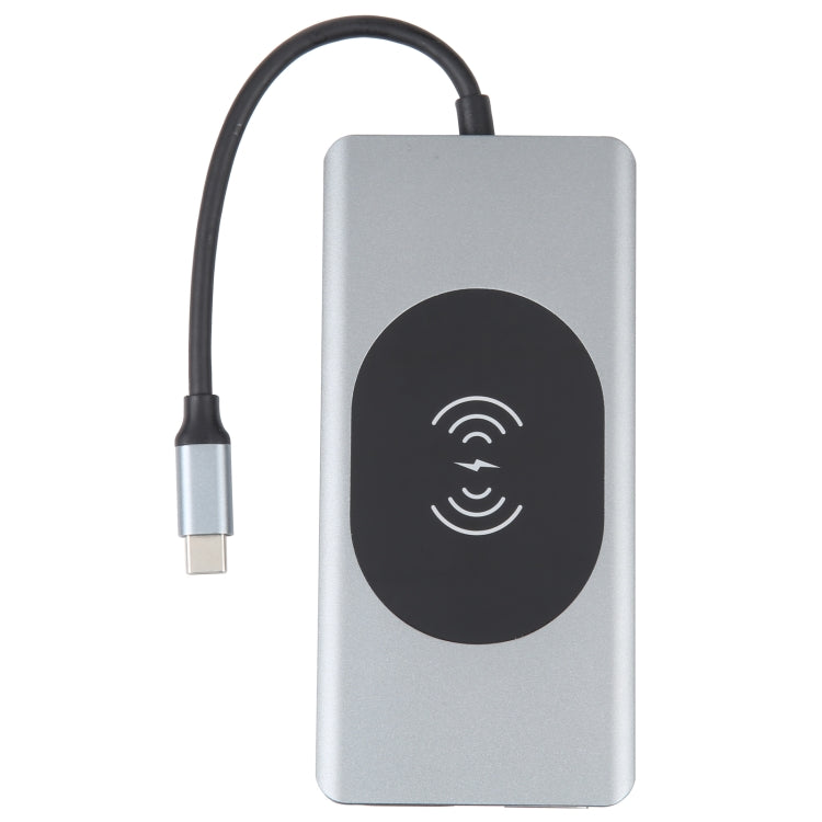 14 in 1 Type-C Docking Station with Wireless Charging(1000M Network Port) by buy2fix