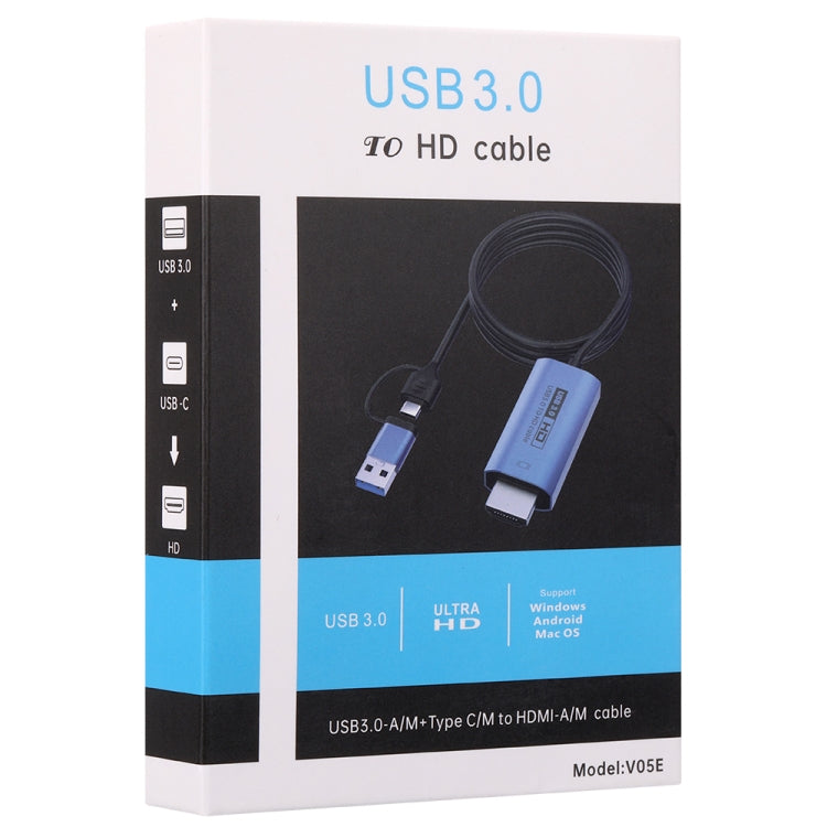 V05E USB 3.0 + USB-C / Type-C to HDMI Adapter Cable by buy2fix