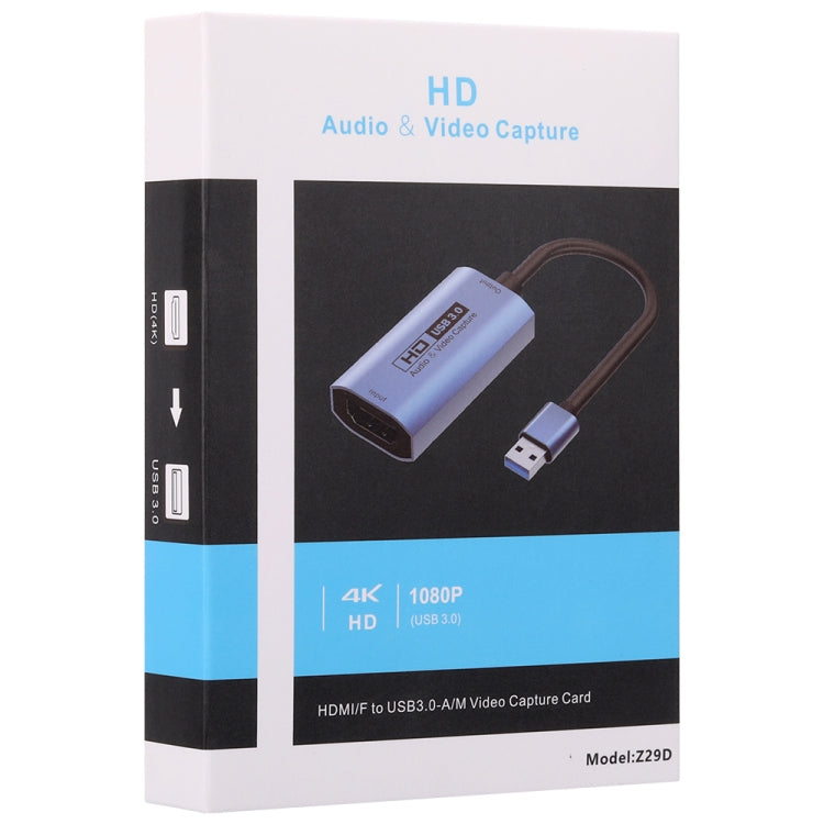 Z29D HDMI/F Female to USB 3.0/M Male HD Video Capture Card with Cable - Video Capture Solutions by buy2fix | Online Shopping UK | buy2fix