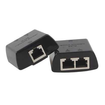 RJ45 to 2 x RJ45 Ethernet Network Coupler Thunder Lightning Protection (Black) by buy2fix
